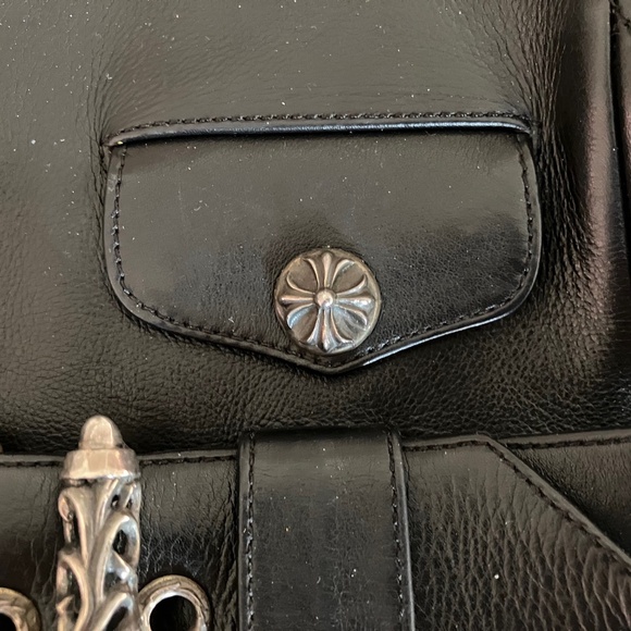 Chrome Hearts Large Size Black Leather JJ Dean Moto Shoulder Bag - Picture 11 of 11